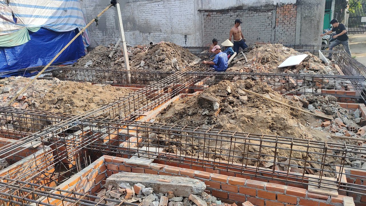 Đan thép, gia công cốt thép phần móng khi xây nhà